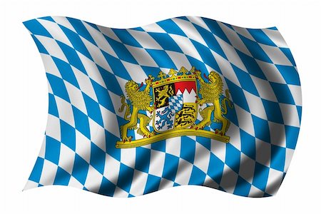 Flag of Bavaria waving in the wind - clipping path included Stock Photo - Budget Royalty-Free & Subscription, Code: 400-04428497