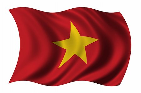 simsearch:400-04429754,k - Flag of Vietnam waving in the wind - clipping path included Stock Photo - Budget Royalty-Free & Subscription, Code: 400-04429754