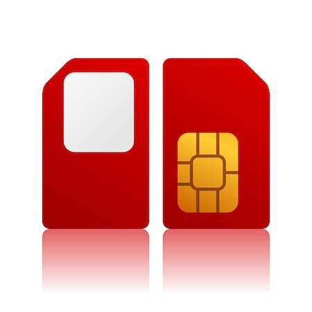 sim - standard red sim card Stock Photo - Budget Royalty-Free & Subscription, Code: 400-04420102