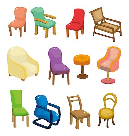 simsearch:400-04337140,k - cartoon chair furniture icon set Stock Photo - Budget Royalty-Free & Subscription, Code: 400-04421437