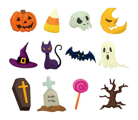 simsearch:400-05325412,k - Halloween icons set Stock Photo - Budget Royalty-Free & Subscription, Code: 400-04421846