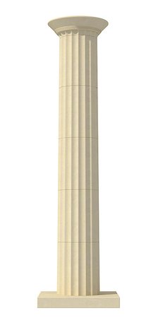 designs for decoration of pillars - Doric Column isolated on white background - rendering Stock Photo - Budget Royalty-Free & Subscription, Code: 400-04421873