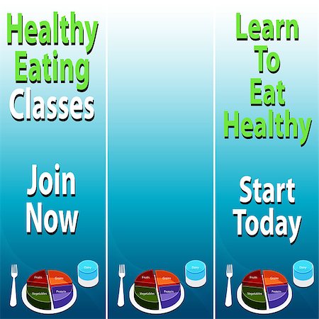 An image of healthy eating banners with food plate chart. Stock Photo - Budget Royalty-Free & Subscription, Code: 400-04422010