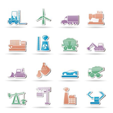 robotic arms - Business and industry icons - vector icon set Stock Photo - Budget Royalty-Free & Subscription, Code: 400-04422817