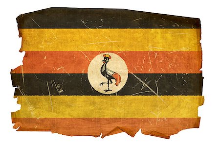 Uganda Flag old, isolated on white background. Stock Photo - Budget Royalty-Free & Subscription, Code: 400-04422855
