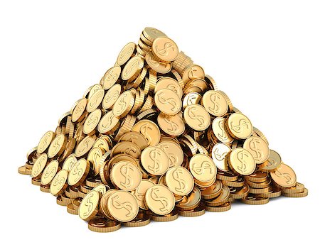 simsearch:400-04365987,k - pyramid from the golden coins. isolated on white. Photographie de stock - Aubaine LD & Abonnement, Code: 400-04423040