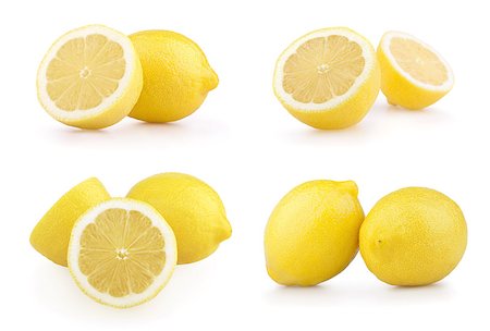 simsearch:400-04716078,k - Set of ripe lemon fruits isolated on white background Stock Photo - Budget Royalty-Free & Subscription, Code: 400-04423166