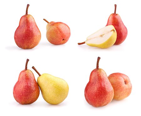 Set of yellow and red pears isolated on white background Photographie de stock - Aubaine LD & Abonnement, Code: 400-04423161