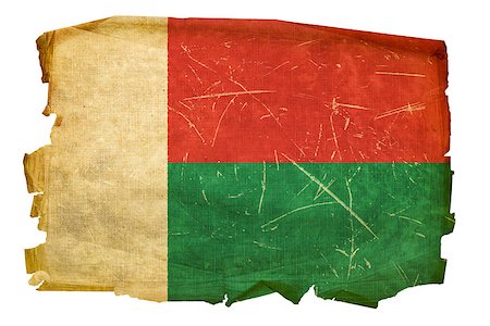 Madagascar Flag old, isolated on white background. Stock Photo - Budget Royalty-Free & Subscription, Code: 400-04423423