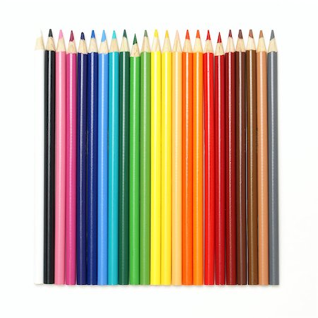 pencil crayon - A set of pencil crayons isolated on white. Foto de stock - Super Valor sin royalties y Suscripción, Código: 400-04423452