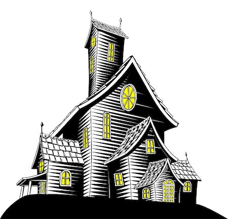 simsearch:400-03936196,k - Halloween illustration of a haunted ghost house Stock Photo - Budget Royalty-Free & Subscription, Code: 400-04423567