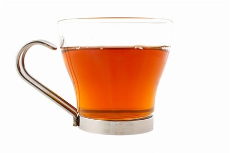 simsearch:400-04273561,k - A glass cup of tea with one slice of lemon isolated, with clipping path. Shallow dof Stock Photo - Budget Royalty-Free & Subscription, Code: 400-04434850