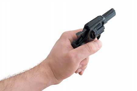 simsearch:400-04335613,k - Black 9mm gun in man's hand aiming Stock Photo - Budget Royalty-Free & Subscription, Code: 400-04435112