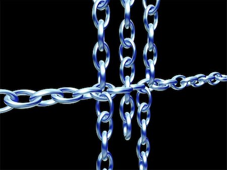 3d blue metalic chain Stock Photo - Budget Royalty-Free & Subscription, Code: 400-04437083