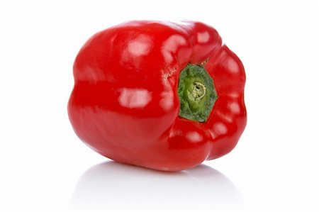 pimento - A fresh and tasty red pepper reflected on white background. Shallow DOF Stock Photo - Budget Royalty-Free & Subscription, Code: 400-04437239