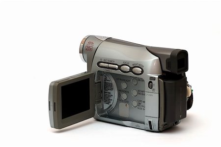 simsearch:400-04294580,k - A Digital Video camcorder isolated against a white background Stock Photo - Budget Royalty-Free & Subscription, Code: 400-04437995