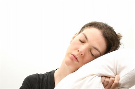 simsearch:693-03707745,k - Sleeping woman over white Stock Photo - Budget Royalty-Free & Subscription, Code: 400-04438239