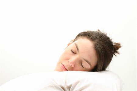 simsearch:693-03707745,k - Sleeping woman over white Stock Photo - Budget Royalty-Free & Subscription, Code: 400-04438240