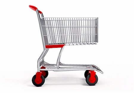 simsearch:400-04321973,k - Shopping cart over white background with vector clipping path Stock Photo - Budget Royalty-Free & Subscription, Code: 400-04438654