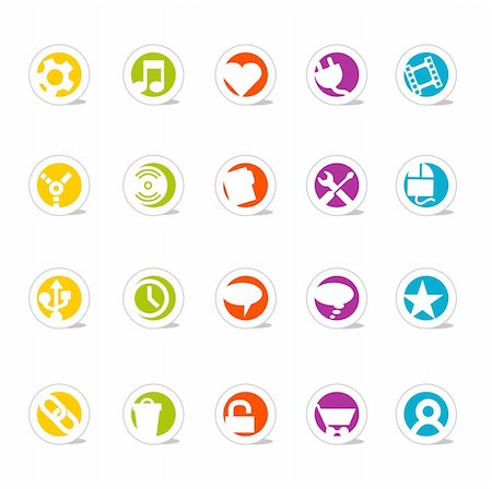 folder usb - SimpleCons Icon Series Set 2: Simple, colorful round icons with cast shadow. 20 useful website icons with a clean and colorful style. Look for my additional sets in this series. Easy to change colors! I've left the symbols inside each icon whole so you can move them around. Stock Photo - Budget Royalty-Free & Subscription, Code: 400-04439386