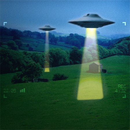 UFO in a meadow early in the morning Stock Photo - Budget Royalty-Free & Subscription, Code: 400-04430536