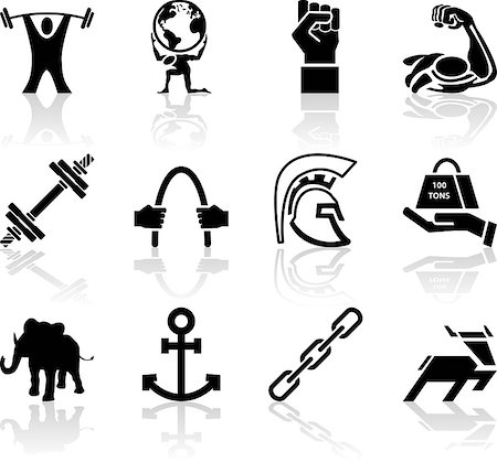 elephant chain - A conceptual icon set relating to strength. Stock Photo - Budget Royalty-Free & Subscription, Code: 400-04430875