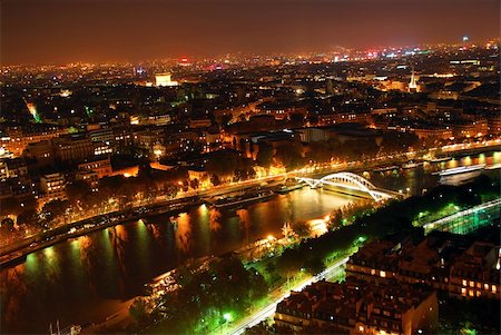 View of Paris from Eiffel tower at night Stock Photo - Budget Royalty-Free & Subscription, Code: 400-04432065