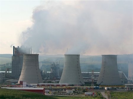 Cooling towers of a chemical factory Stock Photo - Budget Royalty-Free & Subscription, Code: 400-04456141