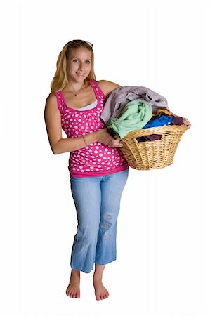 simsearch:400-08693600,k - A beautiful young woman doing laundry Stock Photo - Budget Royalty-Free & Subscription, Code: 400-04457669