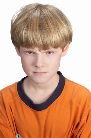 simsearch:400-04402256,k - serious displeased blond boy, isolated on white Stock Photo - Budget Royalty-Free & Subscription, Code: 400-04458575
