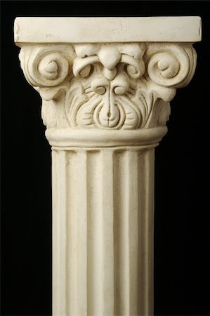 designs for decoration of pillars - Ancient Column Pillar Replica on a Black Background. Stock Photo - Budget Royalty-Free & Subscription, Code: 400-04459964
