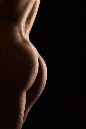 simsearch:400-04450916,k - Side view of nude Hispanic mid adult female back and buttocks. Stock Photo - Budget Royalty-Free & Subscription, Code: 400-04450787