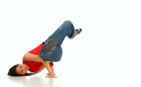 simsearch:6109-08802676,k - Break dancing girl in complex pose Stock Photo - Budget Royalty-Free & Subscription, Code: 400-04451007