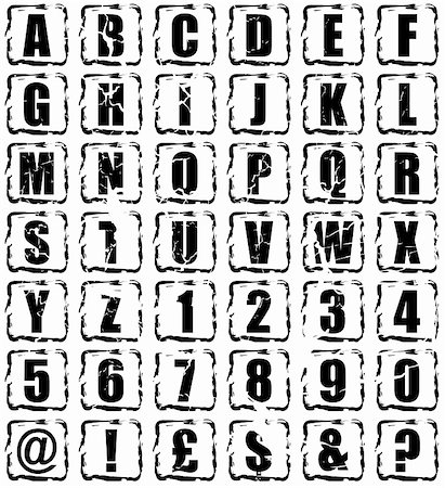 simsearch:400-04281403,k - Weathered collection of alphabet and numeric buttons that have been adged Stock Photo - Budget Royalty-Free & Subscription, Code: 400-04453603