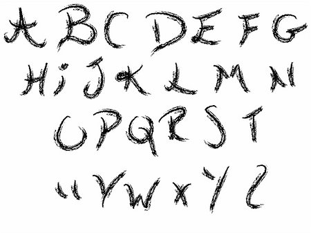 simsearch:400-04807591,k - Hand writing alphabet -  26 Individual Vector Letters grouped for easy use and coloring Photographie de stock - Aubaine LD & Abonnement, Code: 400-04464898