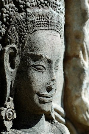 Close up of sulptured apsara, Siem Reap, Cambodia Stock Photo - Budget Royalty-Free & Subscription, Code: 400-04466114