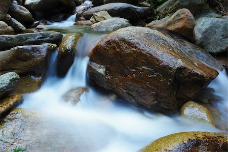 rivulet - Little brook waterfall, summer season Stock Photo - Budget Royalty-Free & Subscription, Code: 400-04466842