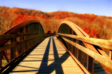 pennsylvania woods - autumn walking bridge Stock Photo - Budget Royalty-Free & Subscription, Code: 400-04467043