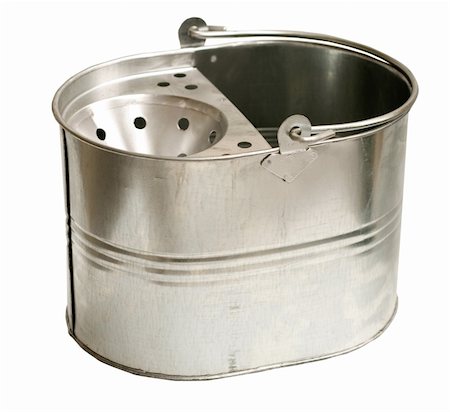Galvanized steel bucket shot on a white background, includes Clipping Path Foto de stock - Super Valor sin royalties y Suscripción, Código: 400-04468530