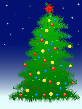 Vector Illustration of a New Year tree. Included files: EPS (v8), AI (CS2), PDF and Hi-Res JPG. Stock Photo - Budget Royalty-Free & Subscription, Code: 400-04468800