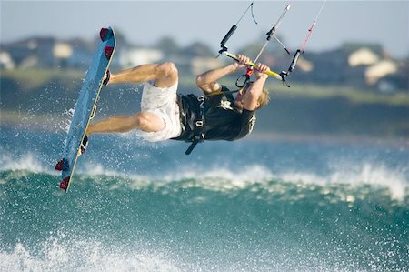 simsearch:400-03992760,k - Kite board rider getting some air Stock Photo - Budget Royalty-Free & Subscription, Code: 400-04469387