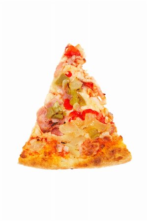 simsearch:400-04479187,k - Slice of tasty Italian pizza, isolated on white background Stock Photo - Budget Royalty-Free & Subscription, Code: 400-04469780