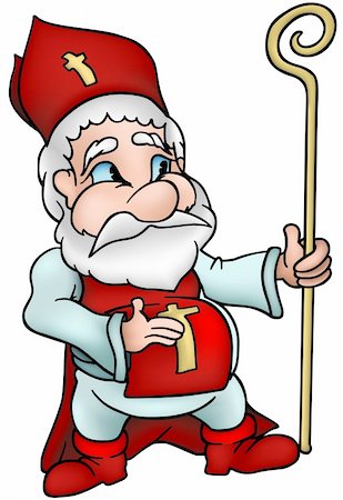 simsearch:400-06462885,k - Saint Nicholas - Highly detailed and coloured cartoon vector illustration Stock Photo - Budget Royalty-Free & Subscription, Code: 400-04460327