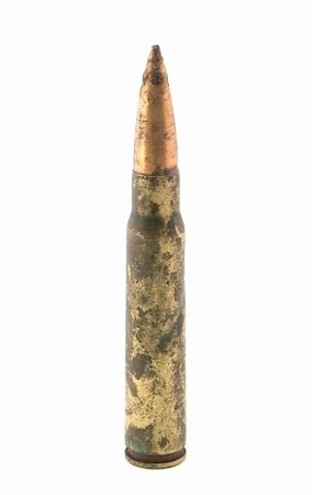 simsearch:400-04335613,k - Second world war rifle bullet isolated on a white background Stock Photo - Budget Royalty-Free & Subscription, Code: 400-04460345