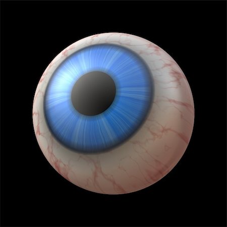 Illustration of eyeball with blue iris Stock Photo - Budget Royalty-Free & Subscription, Code: 400-04461336