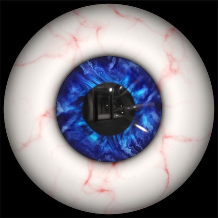 simsearch:400-04751617,k - Rendered human eyeball with blue iris Stock Photo - Budget Royalty-Free & Subscription, Code: 400-04462089