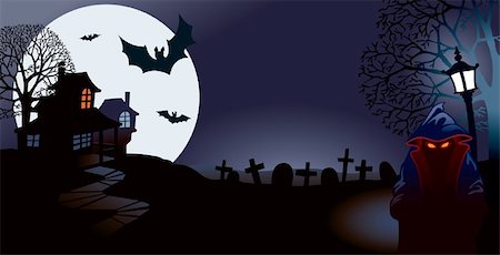 simsearch:400-03936196,k - Halloween night, perfect illustration for Halloween holiday, vector Stock Photo - Budget Royalty-Free & Subscription, Code: 400-04463824