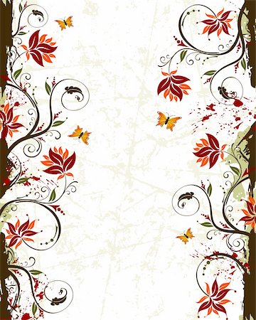 simsearch:400-04687772,k - Grunge paint flower background with butterfly, element for design, vector illustration Photographie de stock - Aubaine LD & Abonnement, Code: 400-04476251