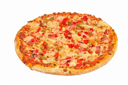simsearch:400-04479187,k - Tasty Italian pizza, isolated on white background Stock Photo - Budget Royalty-Free & Subscription, Code: 400-04476366