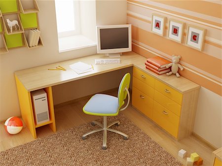 simsearch:400-05722094,k - 3d interior of the children's room Stock Photo - Budget Royalty-Free & Subscription, Code: 400-04476610